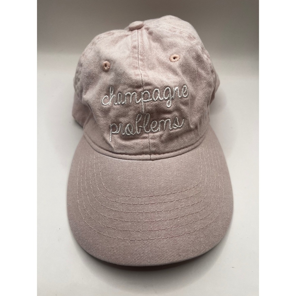 Express Women's Baseball‎ Cap Hat Light Pink Champagne Problems Embroidered